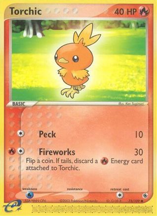 Ruby and Sapphire  073/109 Torchic  - Reverse Holofoil - Common