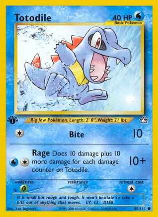 Neo Genesis  080/111 Totodile (80)  - 1st Edition - Common