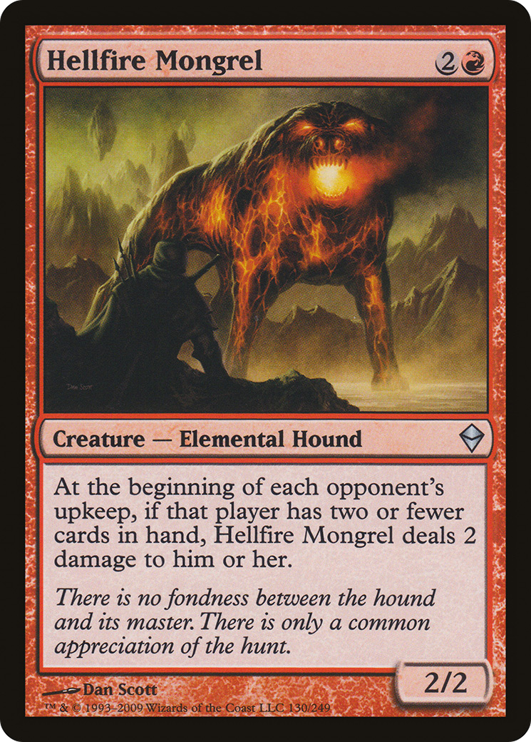 Zendikar - (ZEN-130) - Hellfire Mongrel Foil
