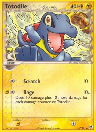 Dragon Frontiers  067 Totodile (Delta Species)  - Common