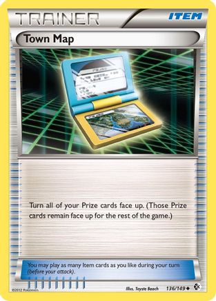 Boundaries Crossed  136/149 Town Map  - Reverse Holofoil - Uncommon