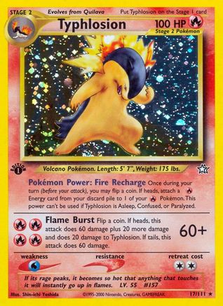 Neo Genesis  017/111 Typhlosion (17)  - Unlimited Holofoil - Holo Rare