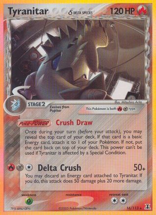 Delta Species  016 Tyranitar (Delta Species)  - Reverse Holofoil - Holo Rare