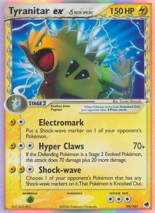 Dragon Frontiers  099 Tyranitar ex (Delta Species)  - Holofoil - Ultra Rare