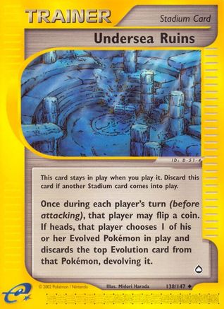 Aquapolis  138 Undersea Ruins  - Reverse Holofoil - Uncommon