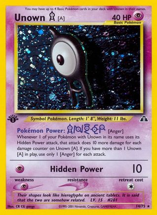 Neo Discovery  014/75 Unown [A] (14)  - Unlimited Holofoil - Holo Rare