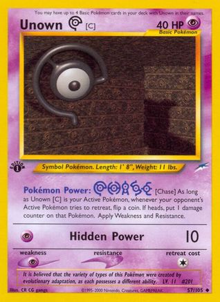 Neo Destiny  057/105 Unown [C]  - Unlimited - Uncommon