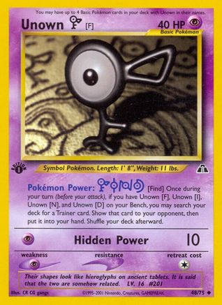 Neo Discovery  048/75 Unown [F]  - 1st Edition - Uncommon