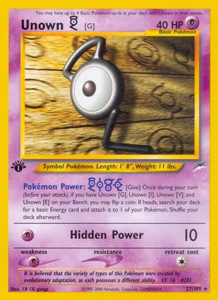 Neo Destiny  027 Unown [G]  - Unlimited - Rare