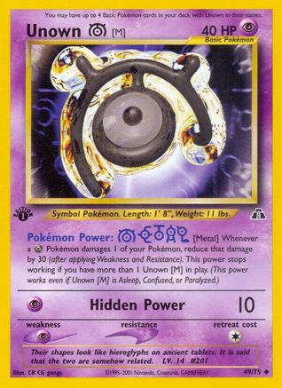 Neo Discovery  049/75 Unown [M]  - 1st Edition - Uncommon