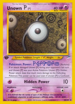 Neo Destiny  058/105 Unown [P]  - 1st Edition - Uncommon