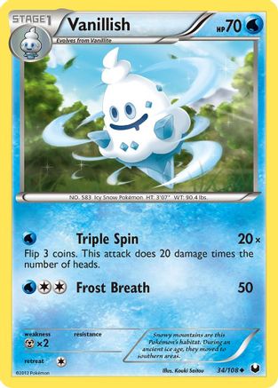 Dark Explorers  034 Vanillish  - Reverse Holofoil - Uncommon