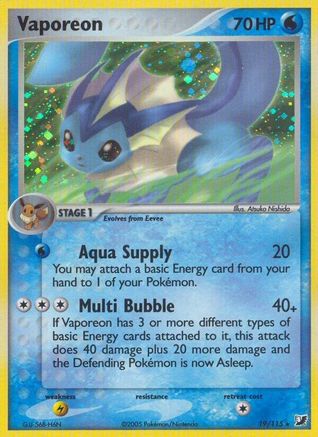 Unseen Forces  Vaporeon  - Holofoil - Holo Rare