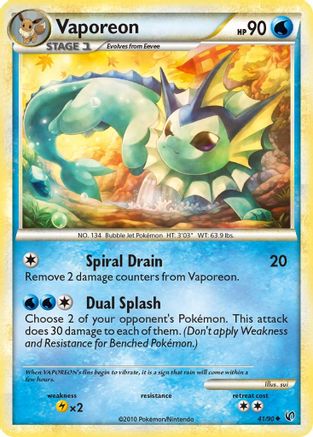 Undaunted  041/90 Vaporeon  - Reverse Holofoil - Uncommon