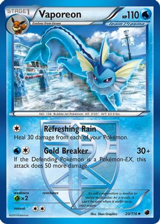 Plasma Freeze  020/116 Vaporeon (Team Plasma)  - Uncommon