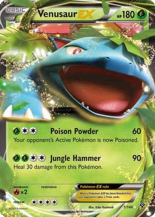XY Base Set  001/146 Venusaur EX  - Holofoil - Ultra Rare