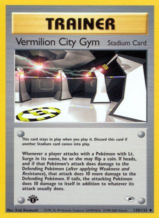 Gym Heroes  120/132 Vermilion City Gym  - 1st Edition - Uncommon