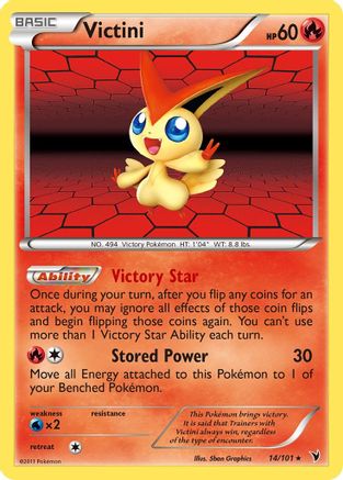 Noble Victories  014 Victini (14)  - Holofoil - Holo Rare