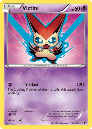 Noble Victories  043 Victini (43)  - Reverse Holofoil - Rare