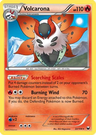 Dark Explorers  022/108 Volcarona  - Holofoil - Holo Rare