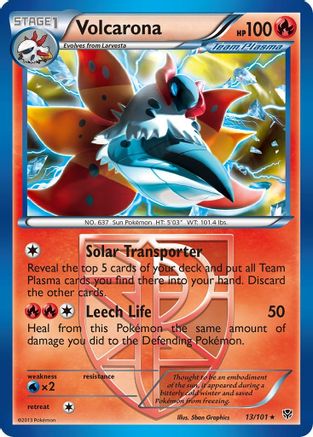 Plasma Blast  013/101 Volcarona (Team Plasma)  - Rare