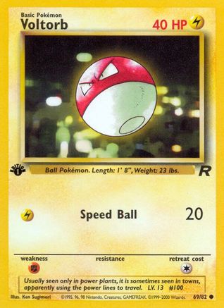 Team Rocket  069/82 Voltorb  - 1st Edition - Common