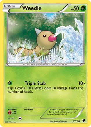 Plasma Freeze  001/116 Weedle  - Reverse Holofoil - Common