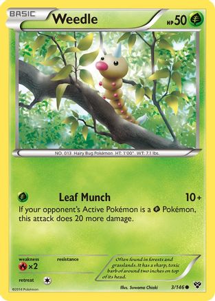XY Base Set  003 Weedle  - Common