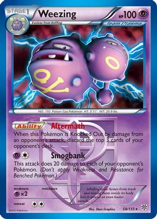 Plasma Storm  058/135 Weezing (Team Plasma)  - Holofoil - Holo Rare