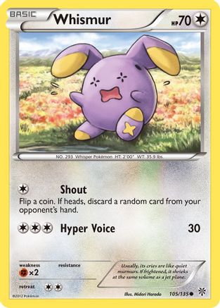 Plasma Storm  105 Whismur  - Reverse Holofoil - Common