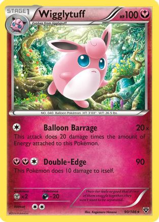 XY Base Set  090 Wigglytuff (90)  - Reverse Holofoil - Rare