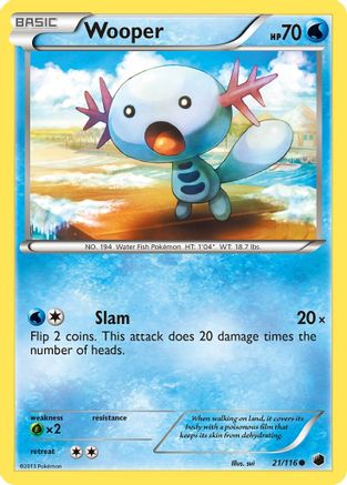 Plasma Freeze  021/116 Wooper  - Reverse Holofoil - Common