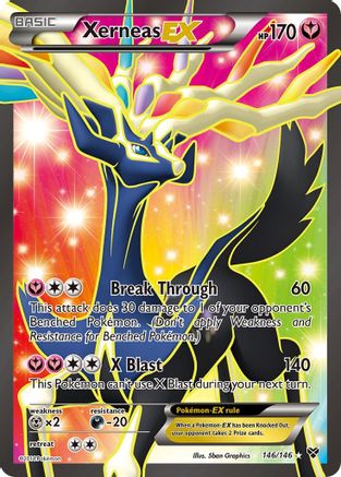 XY Base Set  146 Xerneas EX (146 Full Art)  - Holofoil - Ultra Rare