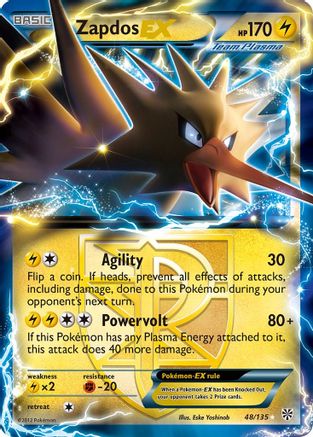 Plasma Storm  048/135 Zapdos EX (Team Plasma)  - Holofoil - Ultra Rare