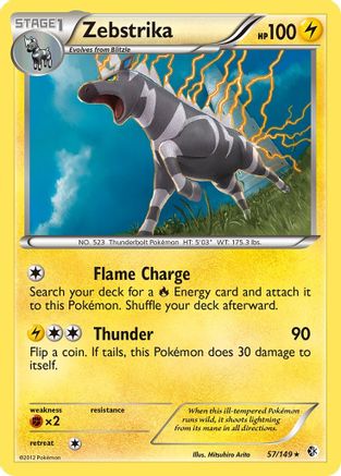 Boundaries Crossed  057 Zebstrika  - Reverse Holofoil - Holo Rare