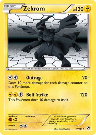 Black and White  047/114 Zekrom  - Holofoil - Holo Rare