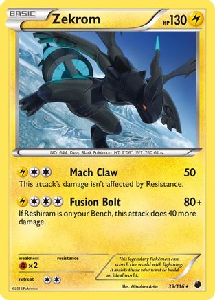 Plasma Freeze  039 Zekrom  - Holofoil - Holo Rare
