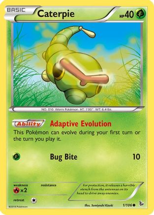 XY  Flashfire  001/106 Caterpie  - Common