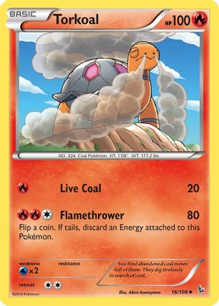 XY  Flashfire  016 Torkoal  - Reverse Holofoil - Uncommon