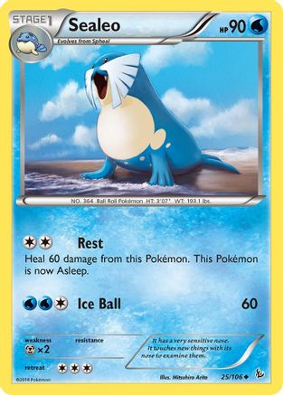 XY  Flashfire  025 Sealeo  - Reverse Holofoil - Uncommon