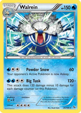 XY  Flashfire  026 Walrein  - Rare