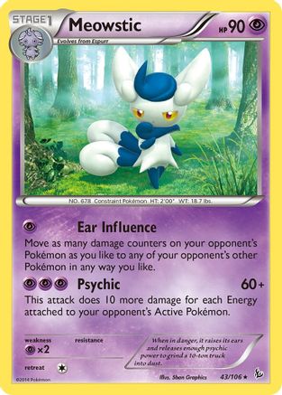 XY  Flashfire  043 Meowstic  - Reverse Holofoil - Rare
