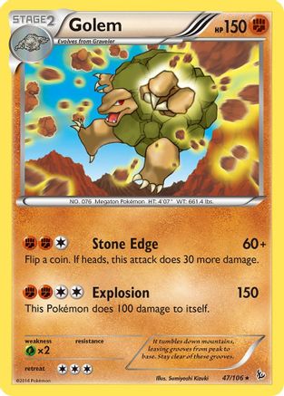 XY  Flashfire  047 Golem  - Rare