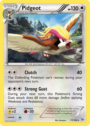XY  Flashfire  077/106 Pidgeot  - Reverse Holofoil - Rare