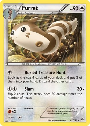 XY  Flashfire  082/106 Furret  - Reverse Holofoil - Rare