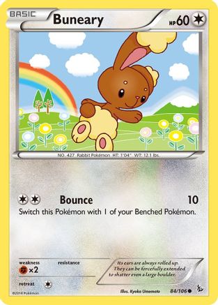 XY  Flashfire  084/106 Buneary  - Reverse Holofoil - Common