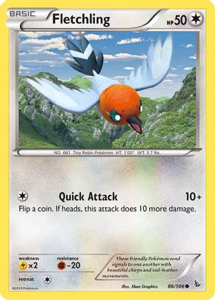 XY  Flashfire  086 Fletchling  - Common