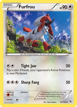 XY  Flashfire  087/106 Furfrou  - Uncommon