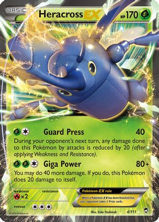 XY  Furious Fists  004/111 Heracross EX  - Holofoil - Ultra Rare