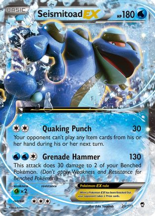 XY  Furious Fists  020/111 Seismitoad EX  - Holofoil - Ultra Rare